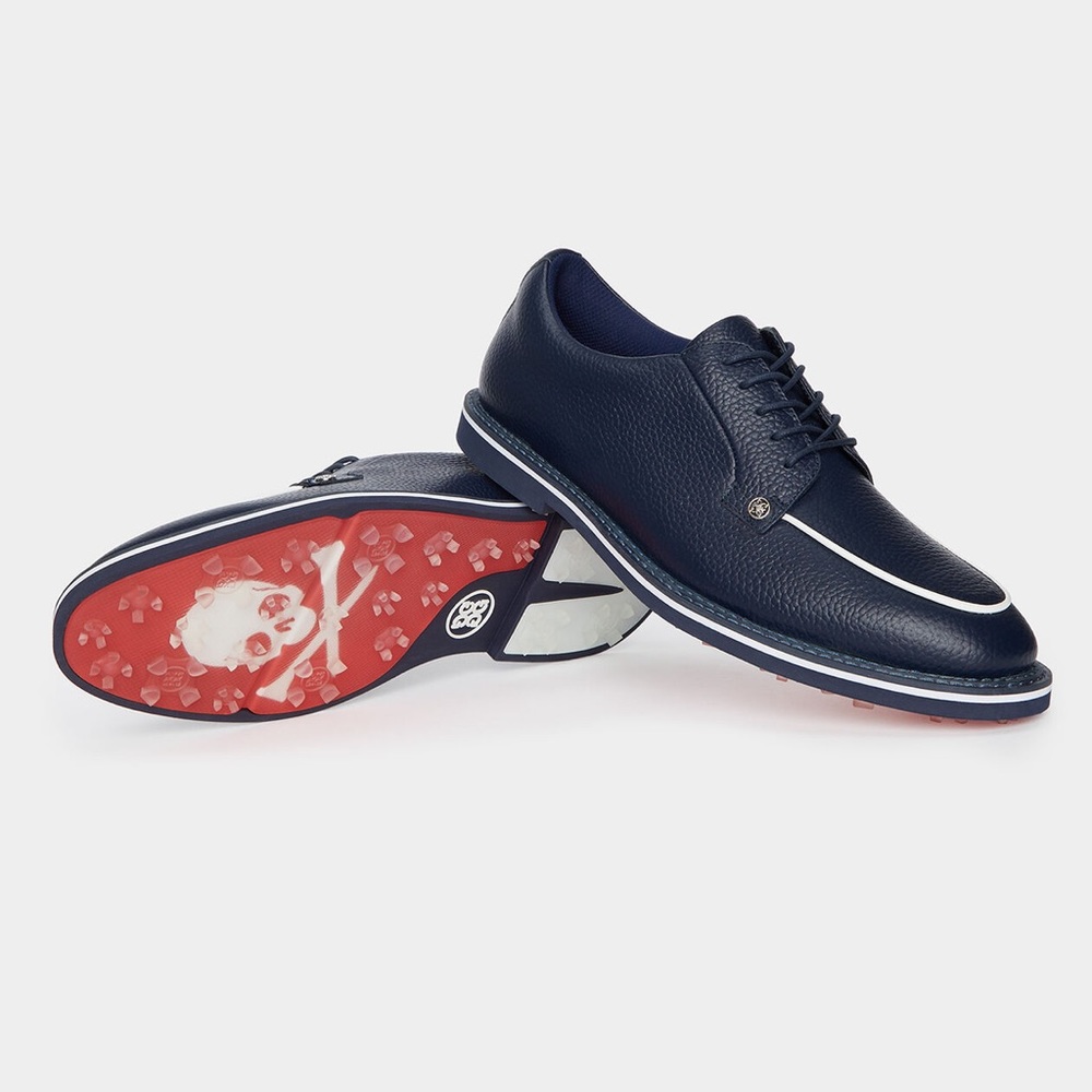MEN'S GALLIVANTER PEBBLE LEATHER CONTRAST MOC TOE GOLF SHOE Navy size 8.5